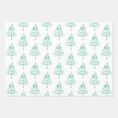 Mint Green Glam Glitter Kerstmis Inpakpapier Vel (Voorkant)