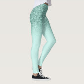 Mint Green Glam Glitter Sparkle Ombre Trendy Leggings (Rechts)