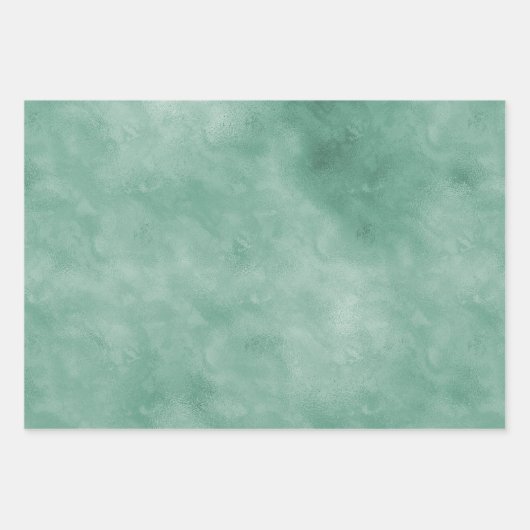Mint Green Glam Gold Sparkle Glitter Inpakpapier Vel (Voorkant 2)