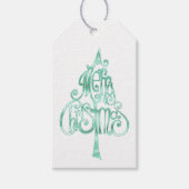 Mint Green Glam Kerstmis Cadeaulabel (Voorkant)