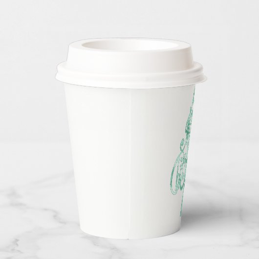 Mint Green Glam Kerstmis Papieren Bekers (Rechts)