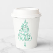 Mint Green Glam Kerstmis Papieren Bekers (Voorkant)