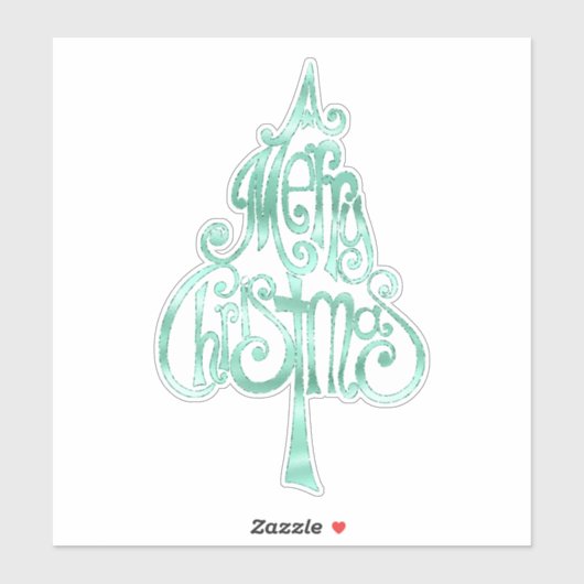 Mint Green Glam Kerstmis Sticker (Vel)