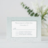 Mint Green Glitter and Shine Wedding RSVP Kaart (Staand voorkant)