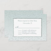 Mint Green Glitter and Shine Wedding RSVP Kaart (Voorkant / Achterkant)