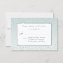Mint Green Glitter and Shine Wedding RSVP Kaart