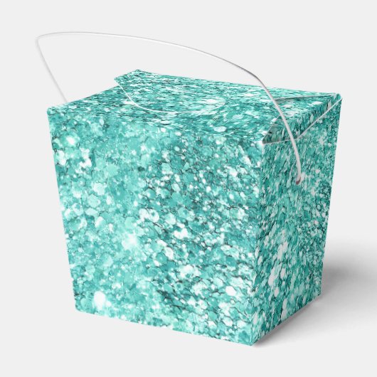 Mint Green Glitter Bedankdoosjes (Achterkant)