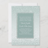 Mint Green Glitter en Shine Wedding Invitation Kaart (Voorkant)