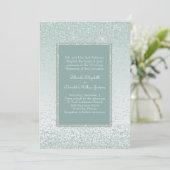 Mint Green Glitter en Shine Wedding Invitation Kaart (Staand voorkant)