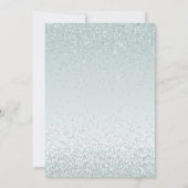 Mint Green Glitter en Shine Wedding Invitation Kaart (Achterkant)
