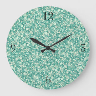 Mint Green Glitter en Sparkles. Grote Klok