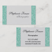 Mint Green Glitter-fotograaf Visitekaartjes (Voorkant / Achterkant)