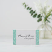 Mint Green Glitter-fotograaf Visitekaartjes (Staand voorkant)