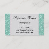 Mint Green Glitter-fotograaf Visitekaartjes (Achterkant)