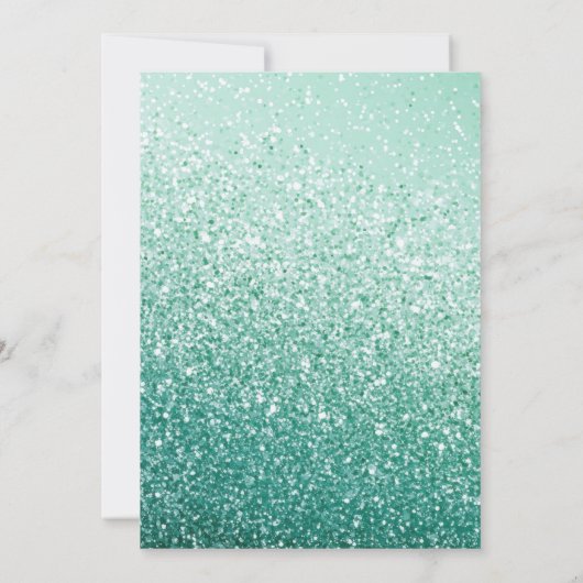 Mint Green Glitter Glam Bling 60e verjaardag Haar Kaart (Achterkant)