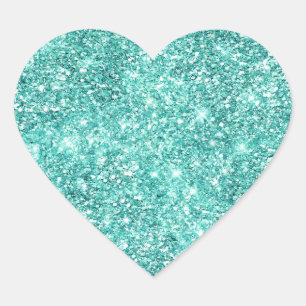 Mint Green Glitter Hart Sticker