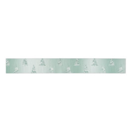 Mint Green Glitter Kerstbomen Grosgrain Lint