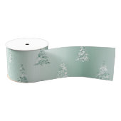 Mint Green Glitter Kerstbomen Grosgrain Lint (Spoel)