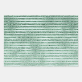  Mint Green Glitter Ombre Stripes       Inpakpapier Vel