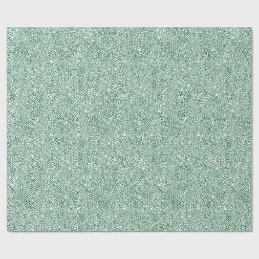 Mint Green Glitter Sequin Decorting Kerstmis Cadeaupapier (Vlak)