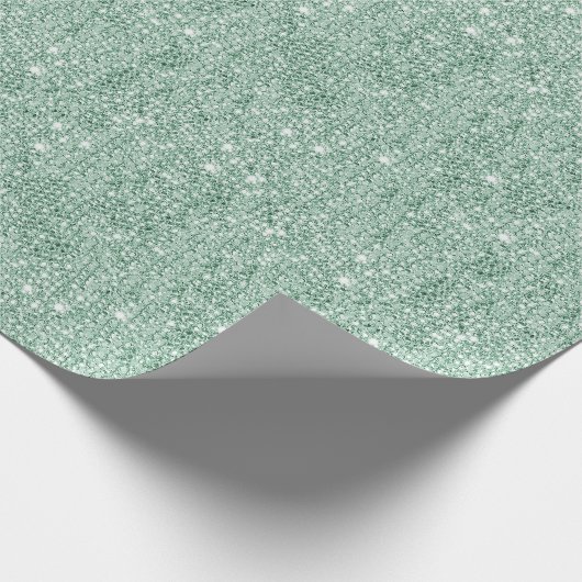 Mint Green Glitter Sequin Decorting Kerstmis Cadeaupapier (Hoek)