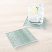 Mint Green Glitter Sparkle Kerstbomen Glazen Onderzetter (Schuin)