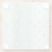 Mint Green Glitter Sparkle Kerstbomen Glazen Onderzetter (Achterkant)
