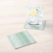 Mint Green Glitter Sparkle Kerstbomen Kartonnen Onderzetters (Insitu)