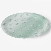 Mint Green Glitter Sparkle Kerstbomen Papieren Bordje (Gekanteld)