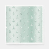 Mint Green Glitter Sparkle Kerstbomen Servet (Voorkant)