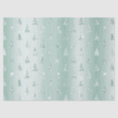 Mint Green Glitter Sparkle Kerstbomen Tissuepapier (Voorkant)