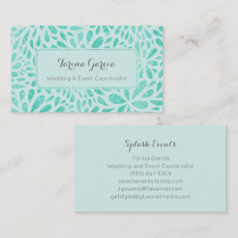 Mint Green Glitter Splash Pattern Visitekaartje