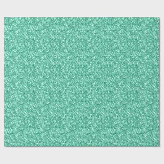 Mint Green Glitter Texture Print Cadeaupapier (Vlak)