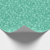 Mint Green Glitter Texture Print Cadeaupapier (Hoek)