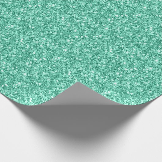 Mint Green Glitter Texture Print Cadeaupapier (Hoek)