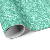 Mint Green Glitter Texture Print Cadeaupapier (Rol Hoek)