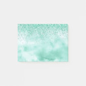 Mint Green Glitter-Waterverf Post-it® Notes (Voorkant)