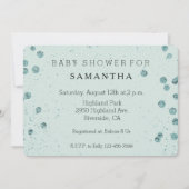 Mint Green Glittery Confetti baby shower Kaart (Voorkant)