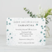 Mint Green Glittery Confetti baby shower Kaart (Staand voorkant)