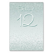 Mint Green Glittery Tafelnummer Kaart (Achterkant)