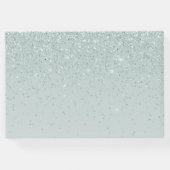 Mint Green Glittery Wedding Guest Book Gastenboek (Achterkant)