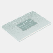 Mint Green Glittery Wedding Guest Book Gastenboek (Hoek)