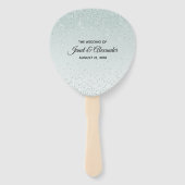 Mint Green Glittery Wedding Program Fan Handwaaier (Achterkant)