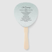 Mint Green Glittery Wedding Program Fan Handwaaier (Voorkant)