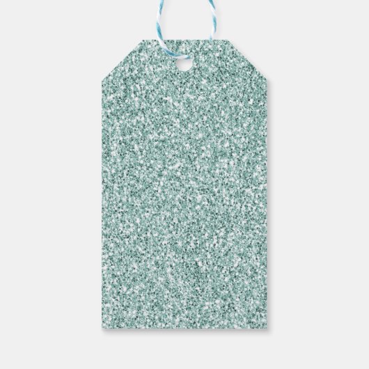 Mint Green Glitzy Glitter Cadeaulabel (Achterkant)