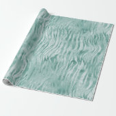 Mint Green Glitzy Zebra Print Cadeaupapier (Uitgerold)