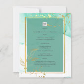 Mint Green Gold Alcohol Ink Abstract Wedding (Achterkant)