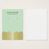 Mint Green Gold Chevron Custom Oorsprongskaart Visitekaartjes (Voorkant /achterkant)