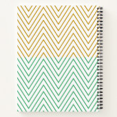 Mint Green Gold Chevron Personalized Pattern Notitieboek (Achterkant)