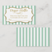Mint Green Gold Diaper Raffle Baby shower Kaarten (Voorkant / Achterkant)